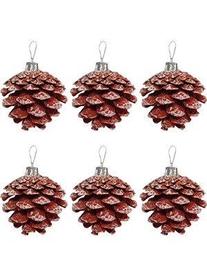 KİKA 3 Adet Kika Kozalak Süs 6'lı 4cm YB562