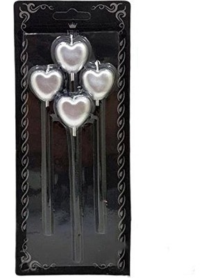 2 Adet Orca Mum Gümüş Kalp