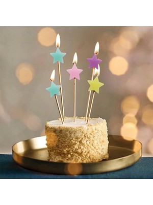 2 Adet Orca Yıldızlı 4'lü Mum Makaron