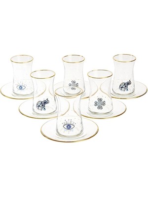 4 Adet Rakle Lucky Charm Çay Seti 12 Parça 170CC