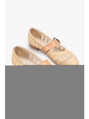 Anjali Kadın Örgü Babet - Bej Hasır