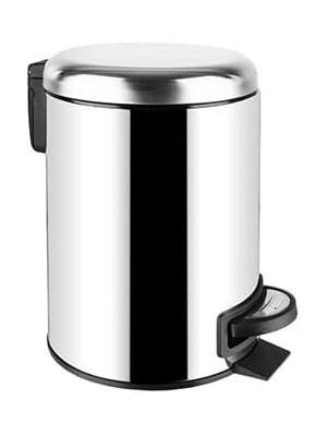 River Paslanmaz Pedallı Çöp Kovası Krom 5lt (000301)