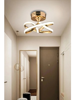 Allians Gold Kaplama Metal LED Plafonyer Avize, Modern Salon ve Oturma Odası Dekoru