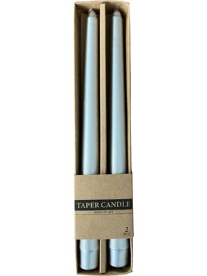 Mumsan Düz Şamdan Mum Silver Kraft 2'li