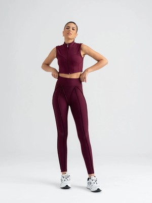 Lismina Sculpt Line Mürdüm Rengi Dikiş Modelli Spor Tayt