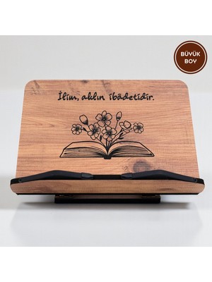 Kitap Okuma Standı Masaüstü Ahşap Rahle | Büyük Boy