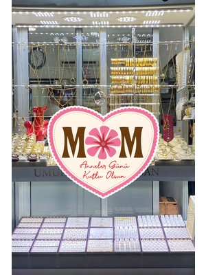 New Jargon Mom Anneler Günü Kutlu Olsun Cam Vitrin Stickerı 50CM