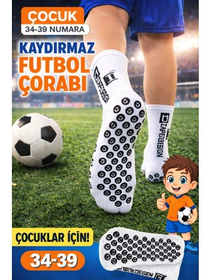 Allians Çocuklar Için Kaydırmaz, Ter Emici Futbol Çorabı, Konç Halısaha Seti