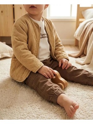 Tufy Erkek Çocuk Bayramlık 3’lü Takım Kapitone Ceket Tişört Pantolon Kombin Set