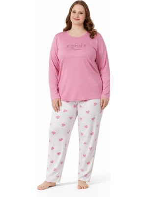 Pemilo Kadın 20746 Büyük Beden Uzun Kol Milan Pijama Takımı