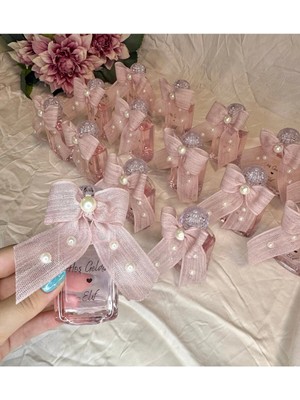 15 Adet Pembe Mika Plastik Incili Kolonya Hediyelik Söz Nişan Nikah Kına