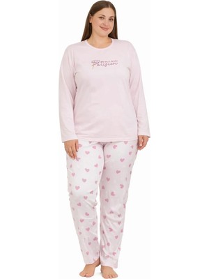 Pemilo Kadın 20755 Büyük Beden Uzun Kol Milan Pijama Takımı