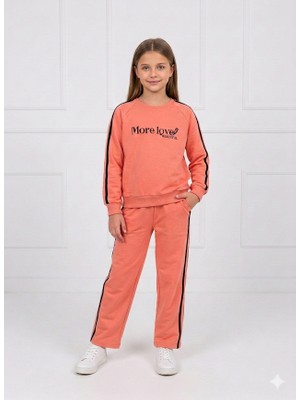 Stilera Kız Çocuk More Love Yazılı Pembe Alt Üst Takım