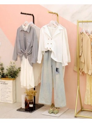 Md Vitrin Dekorasyon Butik Mağaza Raf Sistemleri Tekli Askılık Stand Statik Boyalı