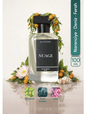 ILLUSIONE Nuage EDP Erkek Parfüm 100ml | Narenciye-Marin-Fresh | Deniz, Bergamot, Narenciye, Amber