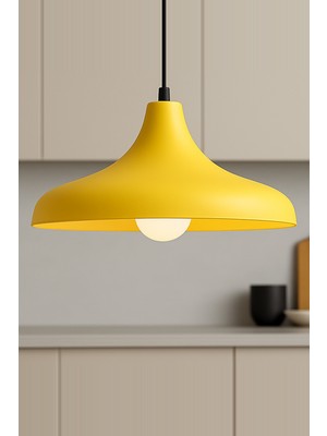 Allians Modern Sarı Metal Sarkıt Avize, Retro ve Endüstriyel Tarz Şık Aydınlatma