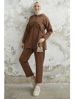 inStyle Ariesa Taşlı Tünel Bağcıklı Acı Kahve Scuba Takım