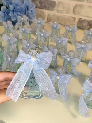 15 Adet Mavi Incili Mika Plastik Kolonya Hediyelik Söz Nişan Nikah Kına Mevlüt Bebek Doğum