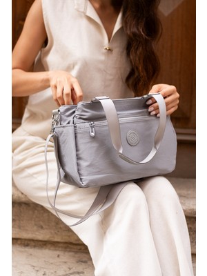 Oldso Sanmorris Kadın Çok Gözlü Suya Dirençli Paraşüt Kumaş Çapraz Askılı El ve Omuz Çantası