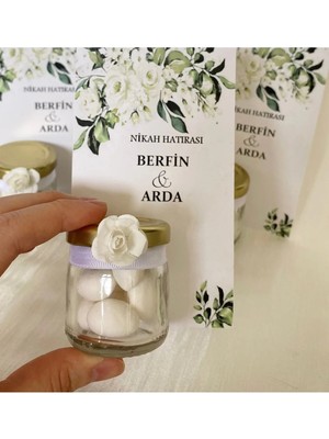 20 Adet Kişiye Özel Nişan, Söz, Kına ve Düğün Şişeli Badem Şekerli Hediyelik