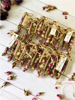 25 Adet Tüp Şişe Nişan Hediyeliği (Kuru Gül)