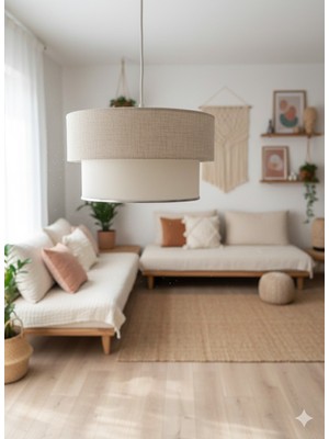 Allians Çift Katlı Kumaş Başlıklı Modern Avize, Yatak ve Çocuk Odası Içinışı