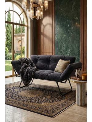 AVYNA Luxury Katlanır Yataklı Kanepe – Mekanizmalı Ikili Çekyat, Premium Konfor, Modern Tasarım - Füme