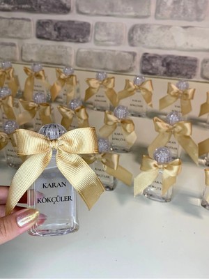 15 Adet Çiçekli Mika Plastik Kolonya Hediyelik Söz Nişan Nikah Kına Bebek