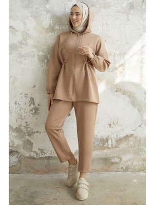 inStyle Ariesa Taşlı Tünel Bağcıklı Camel Scuba Takım