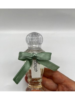 Küf Yeşili Saten Kurdele Mika Vazo Şişe 50CC Kolonya (25 Adet) Nikah - Nişan - Söz - Doğum Hediyelik
