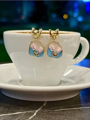 Vintage Pinterest Fiyonk Detay Lale Küpe