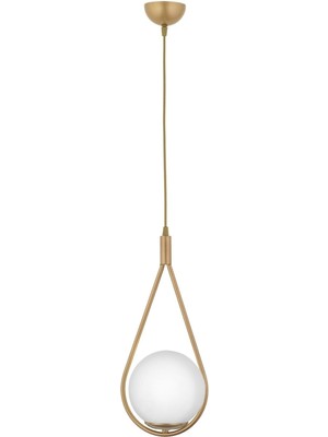 Allians Modern Gold Tekli Beyaz Cam Sarkıt Avize, Şık ve Zarif Aydınlatma