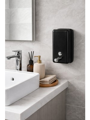 Neva Paslanmaz Duvara Monte Sıvı Sabunluk Siyah 1000 ml