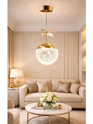 Allians Şık Gold Sarkıt LED Avize, Oturma Odası, Mutfak ve Hol Dekorasyonu