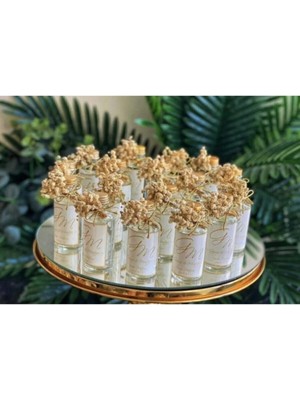 50CC Cam Kolonya Şişesi Çiçekli 25 Adet Söz Nişan Nikah Bebek Özel Gün Hediyelik