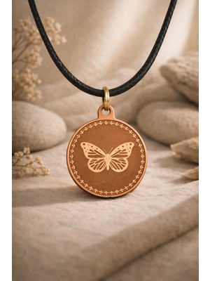 Güney Takı Store Kelebekli Özel Tasarım Saf Bakır Kolye