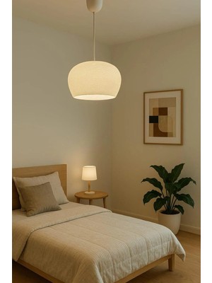 Allians Modern Dokulu Beyaz Sarkıt Avize, Pinterest Tarzı Özel Tasarım E27