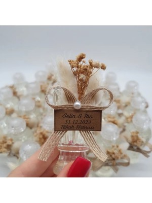 (100ADET) Jüt Model Cipso ve Pamuk Otlu Mika Şişe 50CC Limon Kolonyası