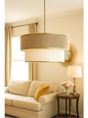 Allians Iki Katlı Kumaş Başlıkla Şık ve Modern Yatak ve Çocuk Odası Avizesi