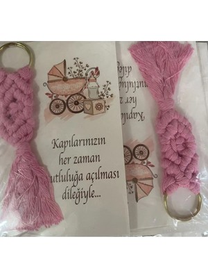 Kartlı Makrome Hediyelik Anahtarlık Bebek, Çocuk Konseptli 25 Adet