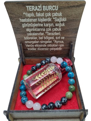 Tasarım Terazi Burcu Doğal Taş Bileklik ve Kokusu