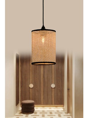 Allians Modern Serisi Silindir Sarkıt Rattan Hazeran Avize ile Şıklığı Yakalayın