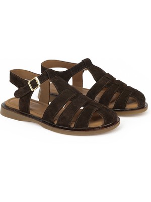 Ziya, Kadın Hakiki Deri Sandalet 1611047Z26600 Kahve