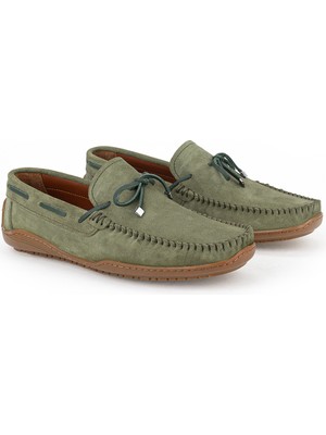 Ziya, Erkek Hakiki Deri Günlük Ayakkabı 1611064Z041 Yeşil