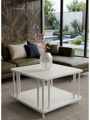 Mooncapella Orta Sehpa Oval Sehpa Zigon Sehpa Iki Katlı Gazetelikli Sehpa Siyah Ayak