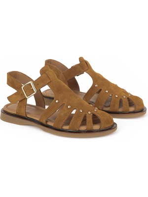 Ziya, Kadın Hakiki Deri Sandalet 1611047Z26635 Taba