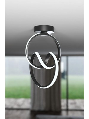 Allians Şık Siyah Tekli LED Plafonyer, Modern ve Parlak Aydınlatma Seçeneği