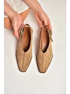 Fox Shoes Y654307302 Vizon Hakiki Deri Süet Kalın Topuklu Western Ayakkabı