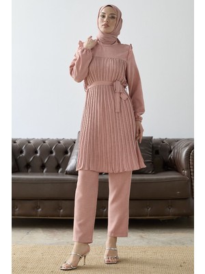 inStyle Önü Pileli Fırfır Detay Pudra Takım