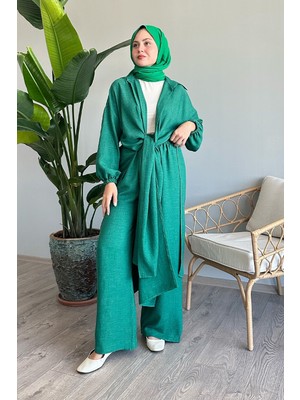 inStyle Yırtmaçlı Salaş Yeşil Ikili Takım